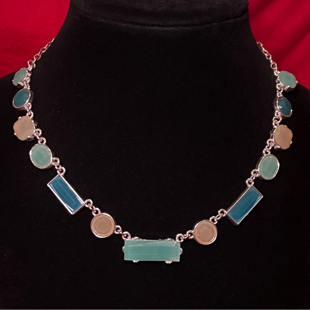 Liz Claiborne Blue and Cream Necklace